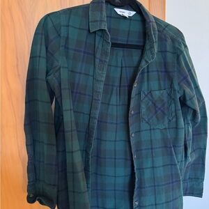 Old Navy Dark Green Plaid Shirt